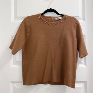 ZARA knit camel blouse